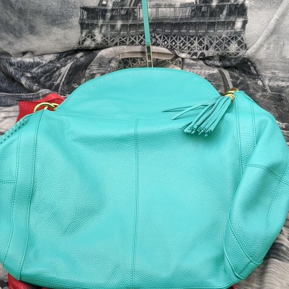 Onna Ehrich Cyan large leather bag